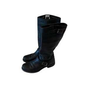 Frye 77605 Veronica Slouch Harness Soft Leather Motorcycle Boots Size 7.5